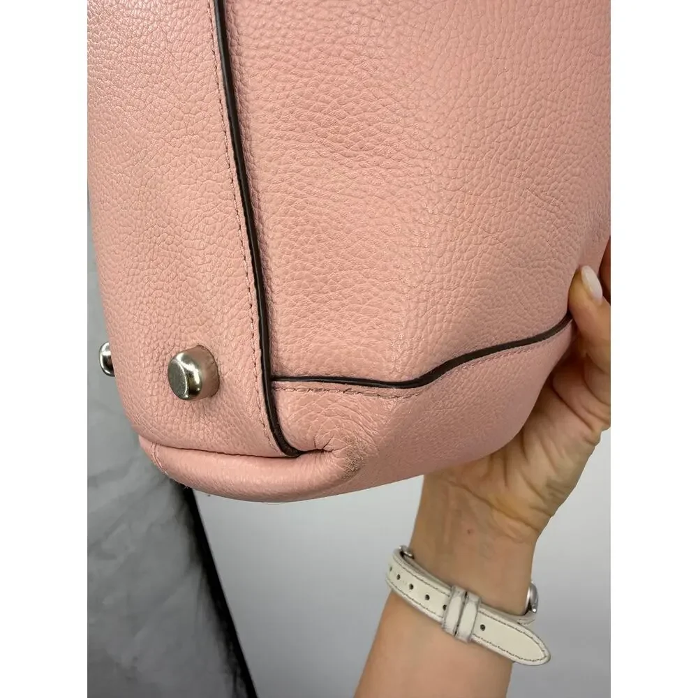 Coach Edie 31 Shoulder Bag Pink Pebbled Leather Hobo Tote Silver Hardware